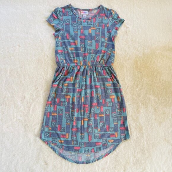 2/$18🌴 LuLaRoe Girl's Lipstick Print Dress with Pockets Size 10 - Picture 1 of 7